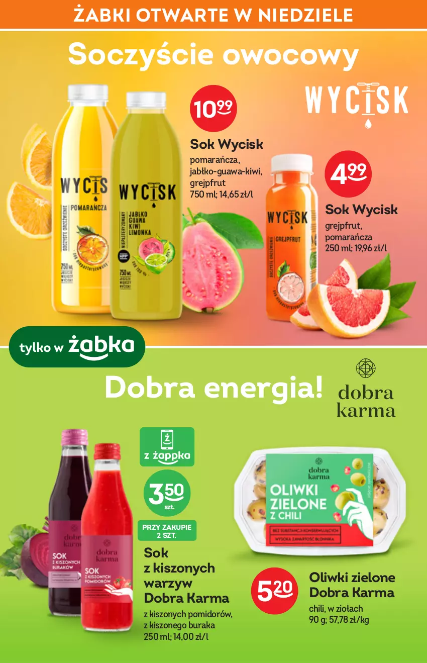 Gazetka promocyjna Żabka - ważna 01.06 do 14.06.2022 - strona 43 - produkty: Grejpfrut, Kiwi, Oliwki, Oliwki zielone, Sok, Sok z kiszonych warzyw