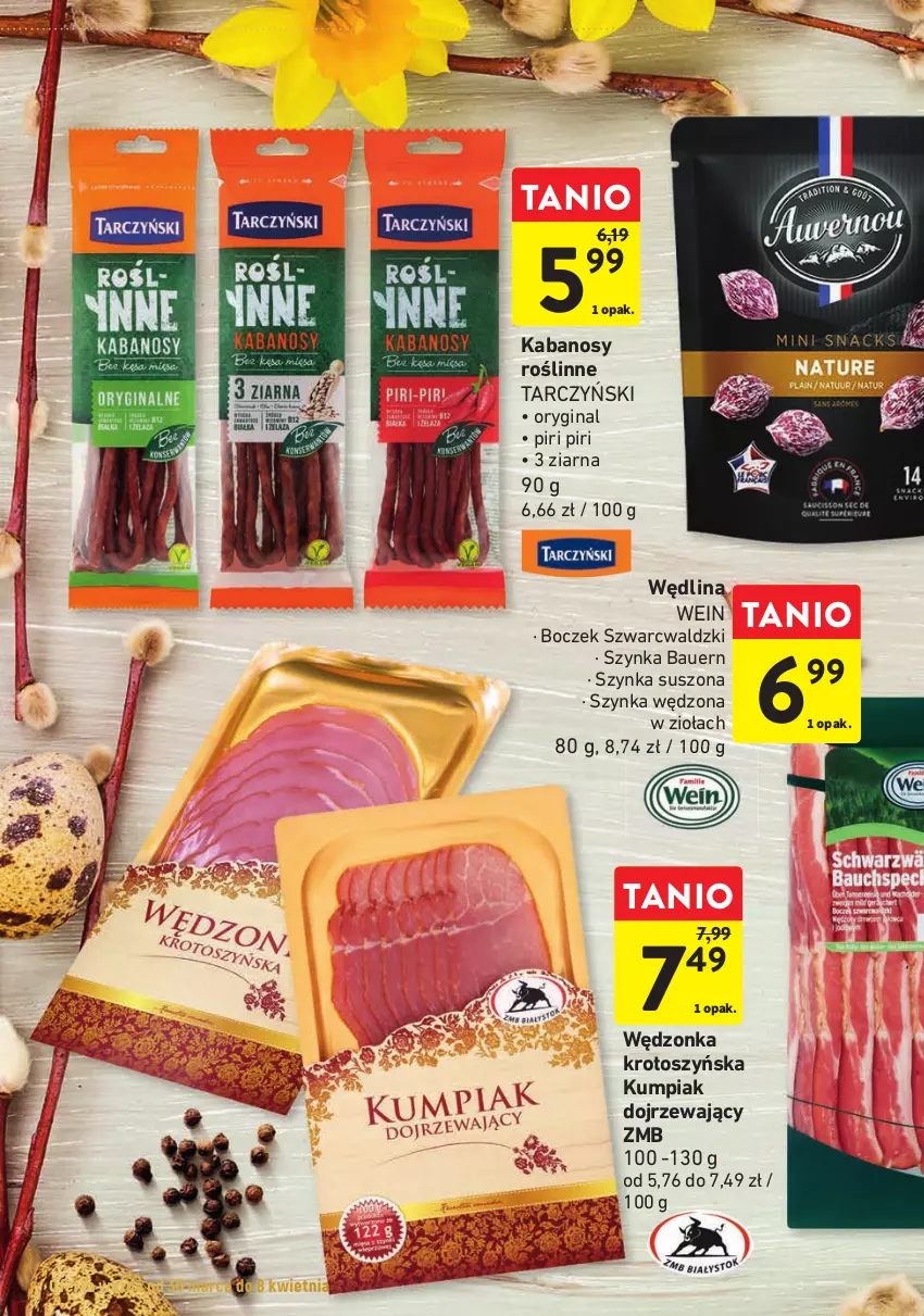 Gazetka promocyjna Intermarche - Gazetka Intermarche - ważna 30.03 do 08.04.2023 - strona 4 - produkty: Bell, Boczek, Gin, Kabanos, Pieprz, Salami, Ser, Szynka, Tarczyński, Wędlina