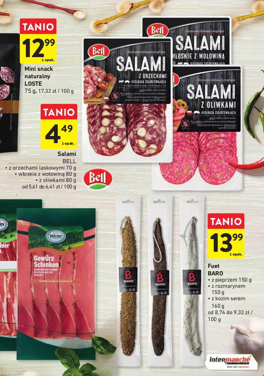 Gazetka promocyjna Intermarche - Gazetka Intermarche - ważna 30.03 do 08.04.2023 - strona 5 - produkty: Bell, Boczek, Gin, Kabanos, Pieprz, Salami, Ser, Szynka, Tarczyński, Wędlina