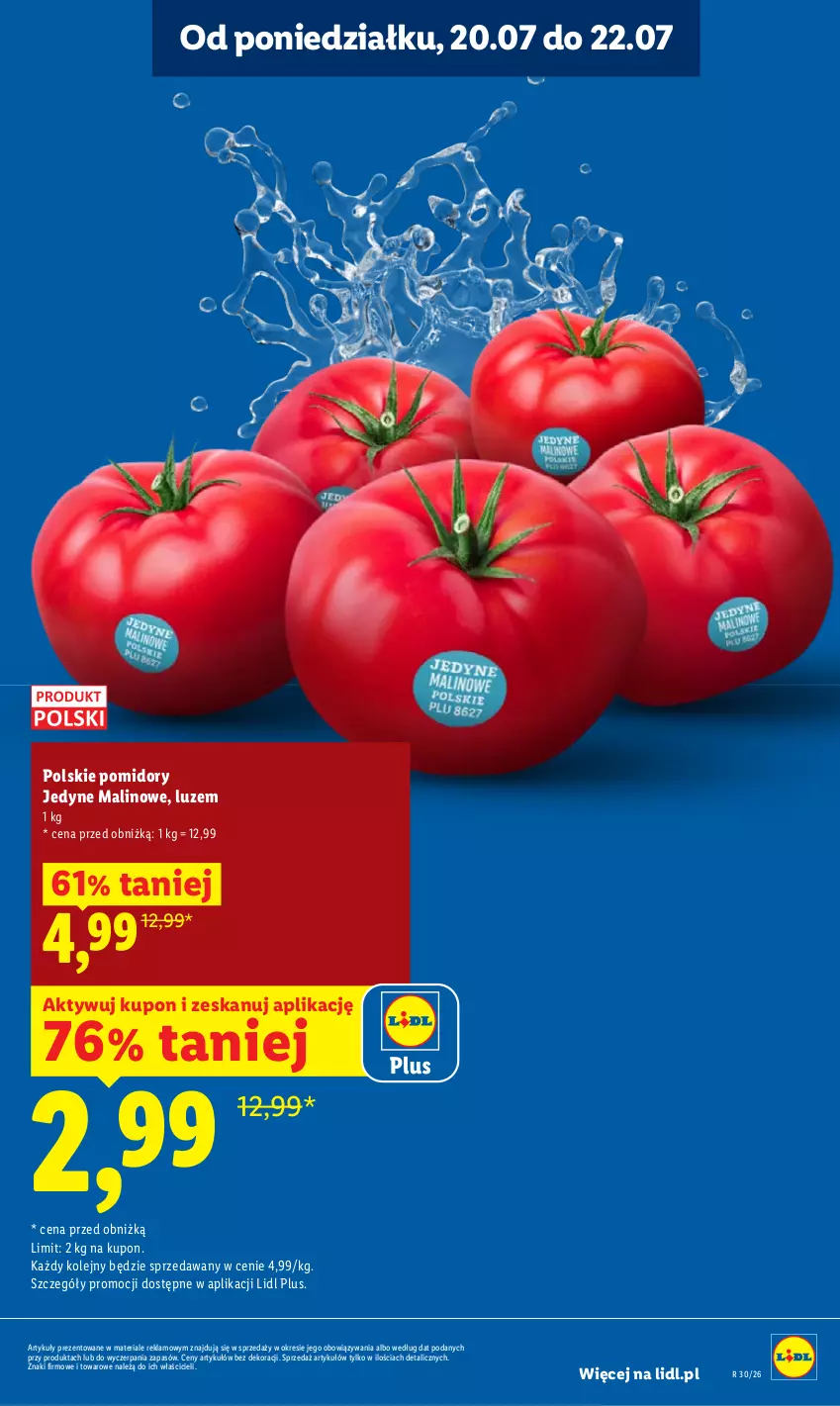 Gazetka promocyjna Lidl - Gazetka ważna od 20.07 do 22.07 - ważna 20.07 do 22.07.2026 - strona 13 - produkty: Olej, Pomidory