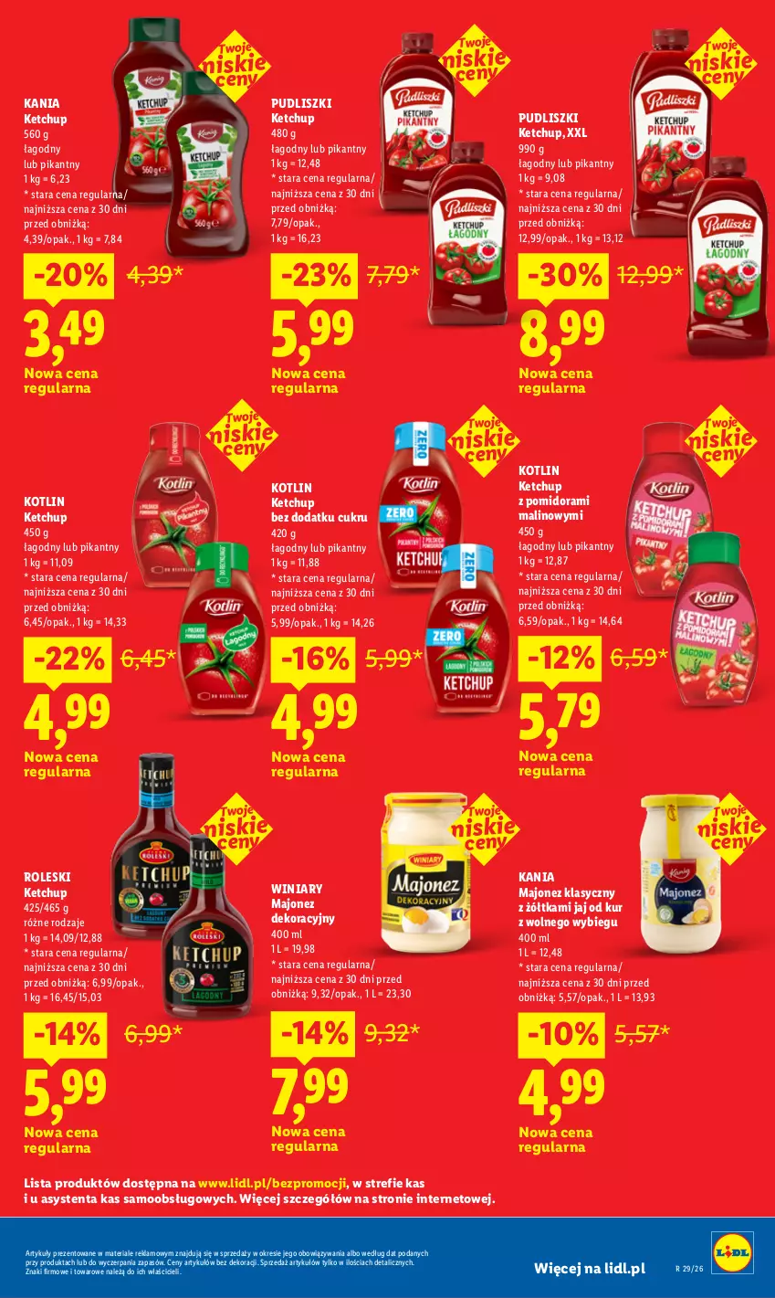 Gazetka promocyjna Lidl - Gazetka ważna od 20.07 do 22.07 - ważna 20.07 do 22.07.2026 - strona 39 - produkty: Ketchup, Kotlin, Majonez, Pudliszki, Winiary