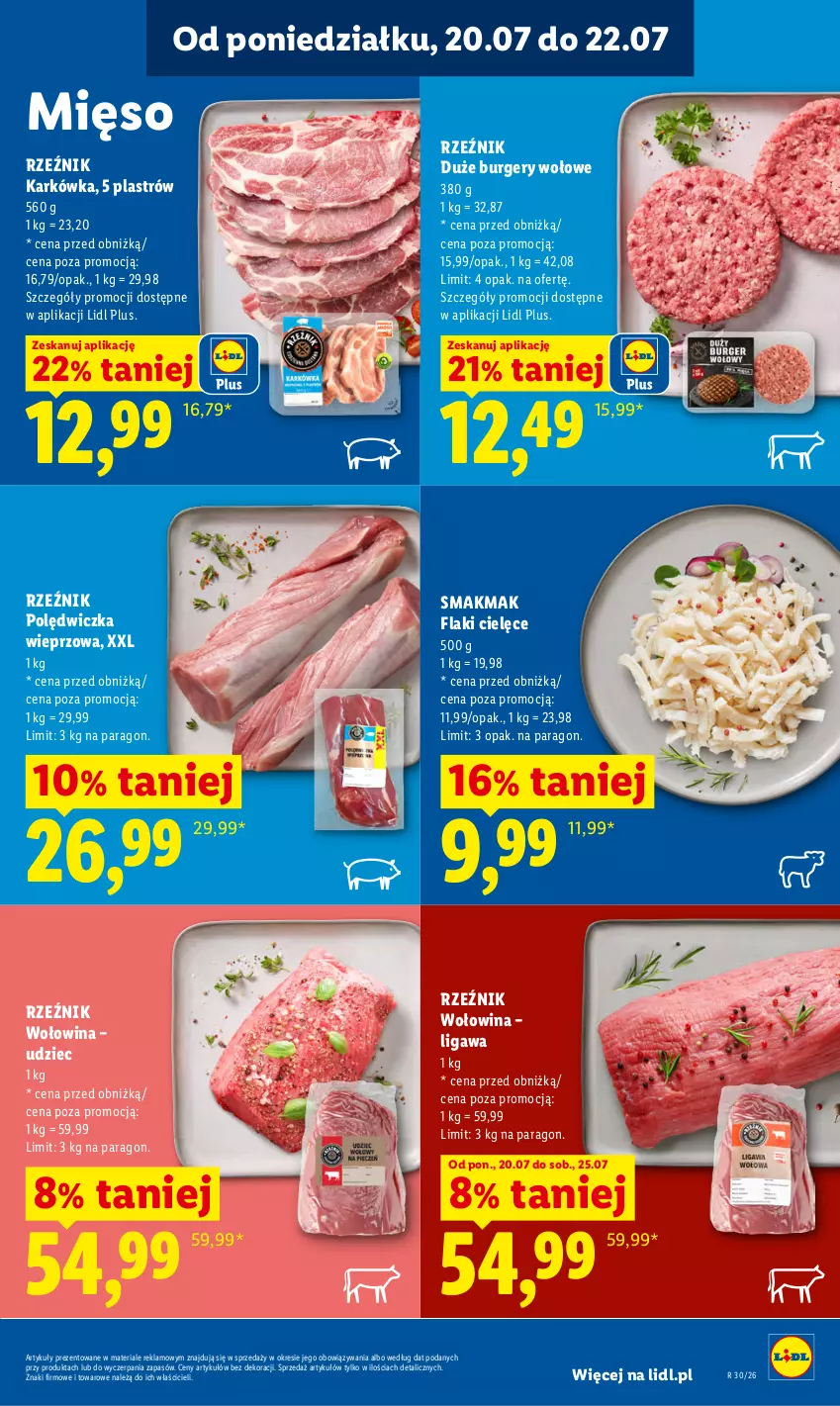 Gazetka promocyjna Lidl - Gazetka ważna od 20.07 do 22.07 - ważna 20.07 do 22.07.2026 - strona 69 - produkty: Burger, Flaki, Mięso, Polędwiczka wieprzowa, Wołowina