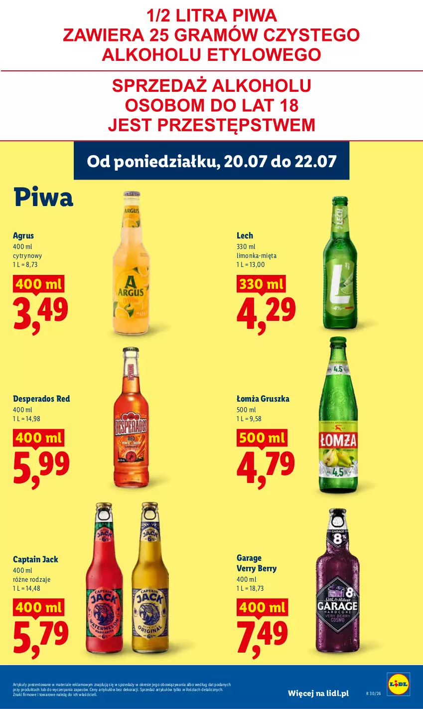Gazetka promocyjna Lidl - Gazetka ważna od 20.07 do 22.07 - ważna 20.07 do 22.07.2026 - strona 79 - produkty: Captain Jack, Desperados, Limonka, Mięta, Piwa