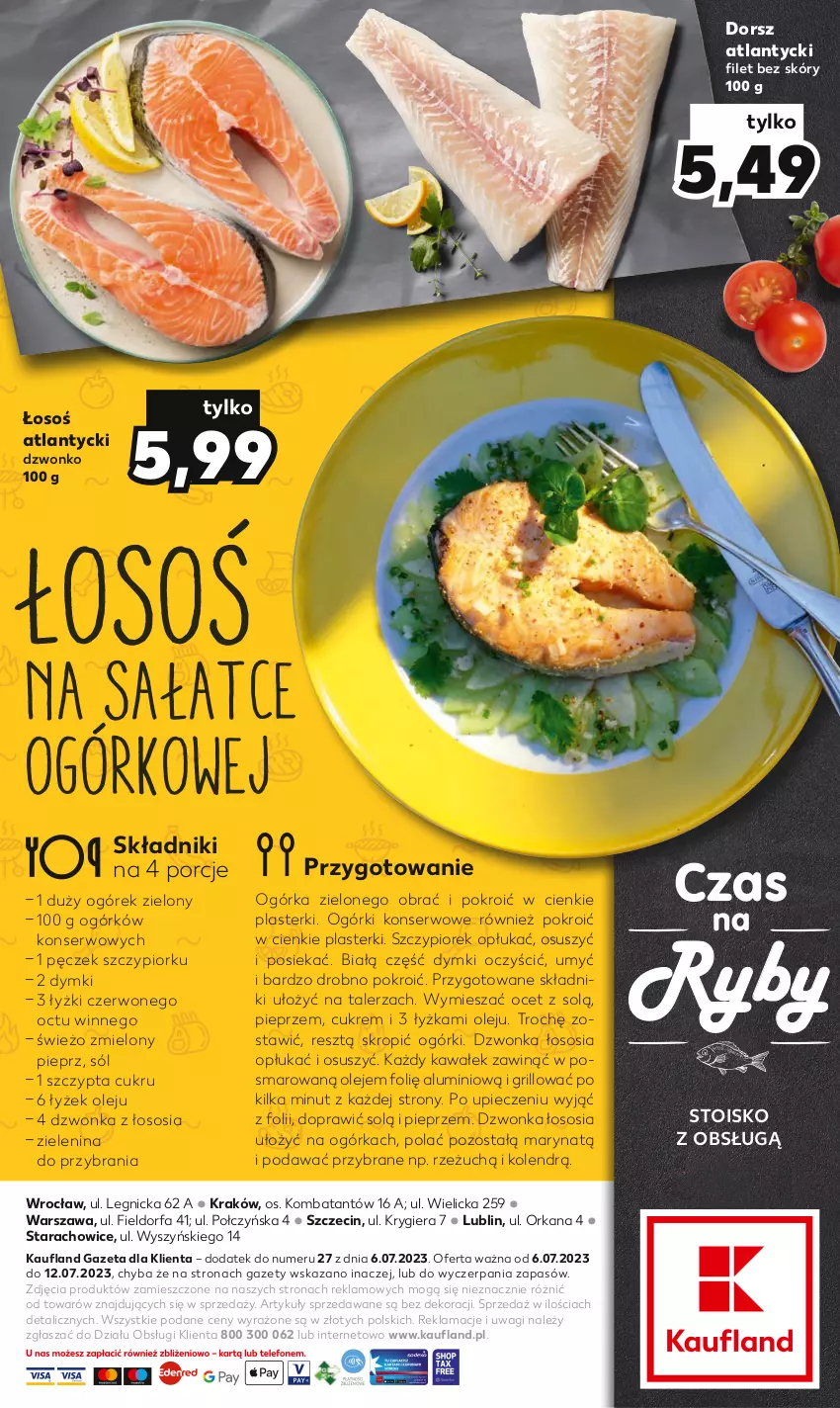 Gazetka promocyjna Kaufland - Kaufland - ważna 06.07 do 12.07.2023 - strona 2 - produkty: Dorsz, Fa, Grill, Kawa, Ocet, Ogórek, Ogórki konserwowe, Olej, Orka, Piec, Pieprz, Plasterki, Por, Sałat, Ser, Sól, Sos, Talerz, Wagi, Wałek