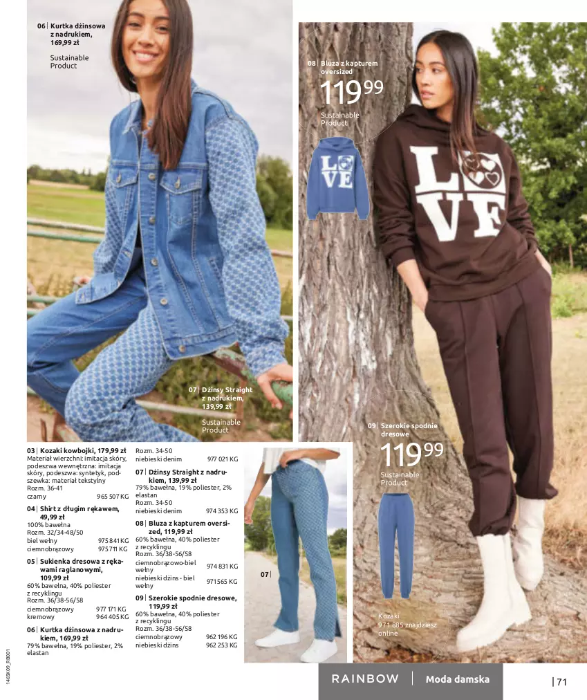 Gazetka promocyjna Bonprix - Best of green - ważna 02.09.2022 do 02.03.2023 - strona 73 - produkty: Bluza, Bluza z kapturem, Dres, Dżinsy, Kozaki, Kurtka, Spodnie, Spodnie dresowe, Sukienka, Wełna