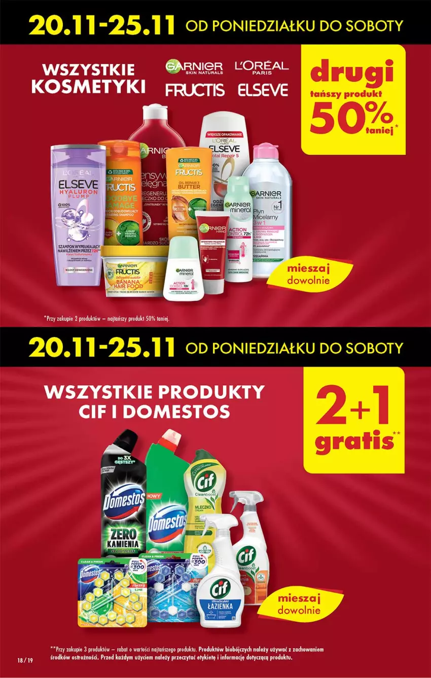 Gazetka promocyjna Biedronka - Od poniedzialku - ważna 20.11 do 25.11.2023 - strona 18 - produkty: Cif, Domestos, Elseve, Fructis