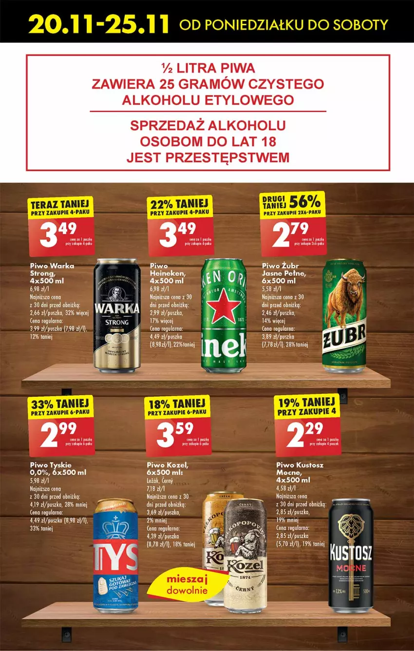 Gazetka promocyjna Biedronka - Od poniedzialku - ważna 20.11 do 25.11.2023 - strona 51 - produkty: Gra, Heineken, Kozel, Lion, Piwa, Piwo, Tyskie, Warka