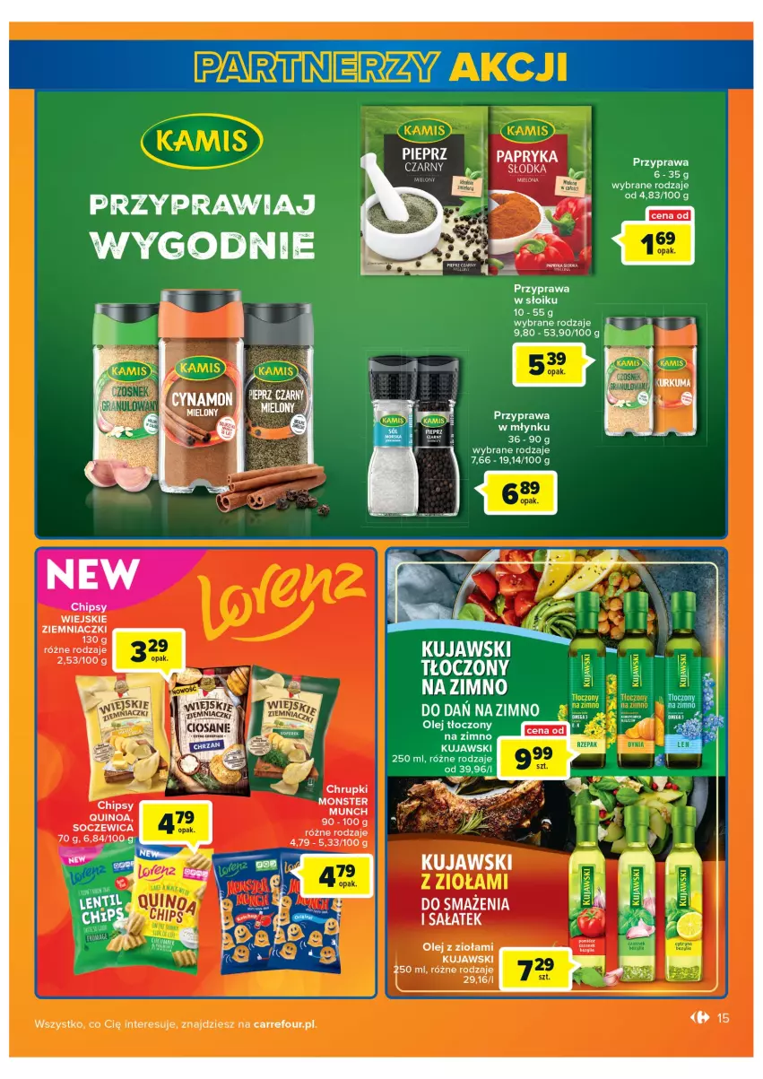 Gazetka promocyjna Carrefour - Gazetka Carrefour - ważna 08.02 do 28.02.2022 - strona 15 - produkty: Chrupki, Kujawski, Mus, Olej, Papryka, Papryka słodka, Pieprz, Quinoa, Sos