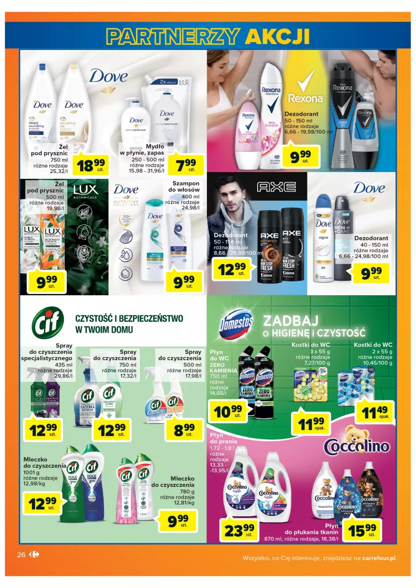 Gazetka promocyjna Carrefour - Gazetka Carrefour - ważna 08.02 do 28.02.2022 - strona 26 - produkty: Dezodorant, Dove, Mleczko, Mydło, Piec, Szampon