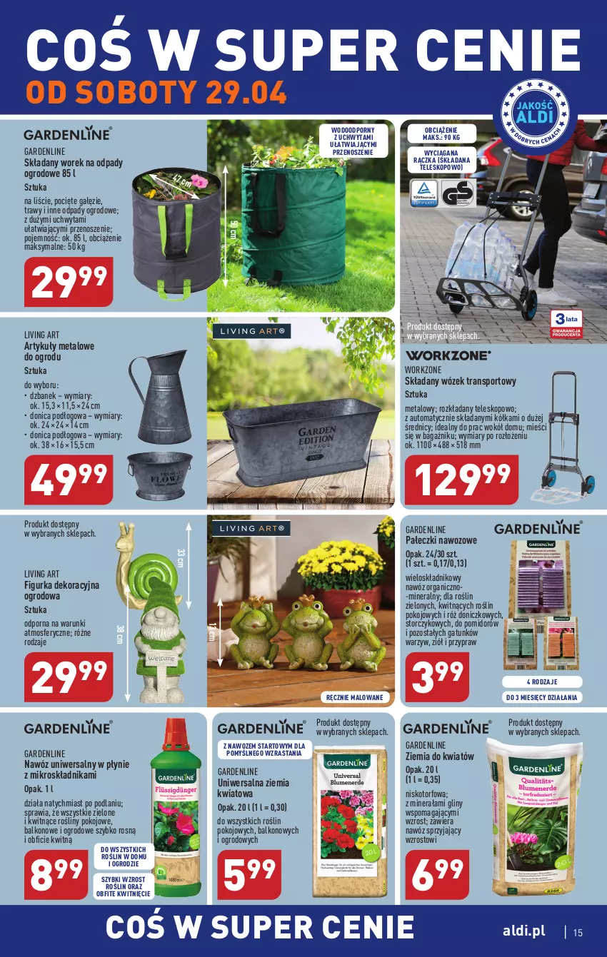 Gazetka promocyjna Aldi - COŚ w tym tygodniu - ważna 26.04 do 29.04.2023 - strona 15 - produkty: Dzbanek, Nawóz, Por, Sport, Storczyk, Teleskop, Tran, Wózek, Wózek transportowy