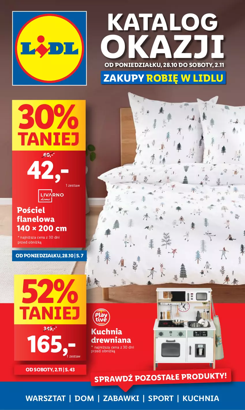 Gazetka promocyjna Lidl - GAZETKA - ważna 28.10 do 02.11.2024 - strona 1 - produkty: Kuchnia, Por, Pościel, Pościel flanelowa, Sport