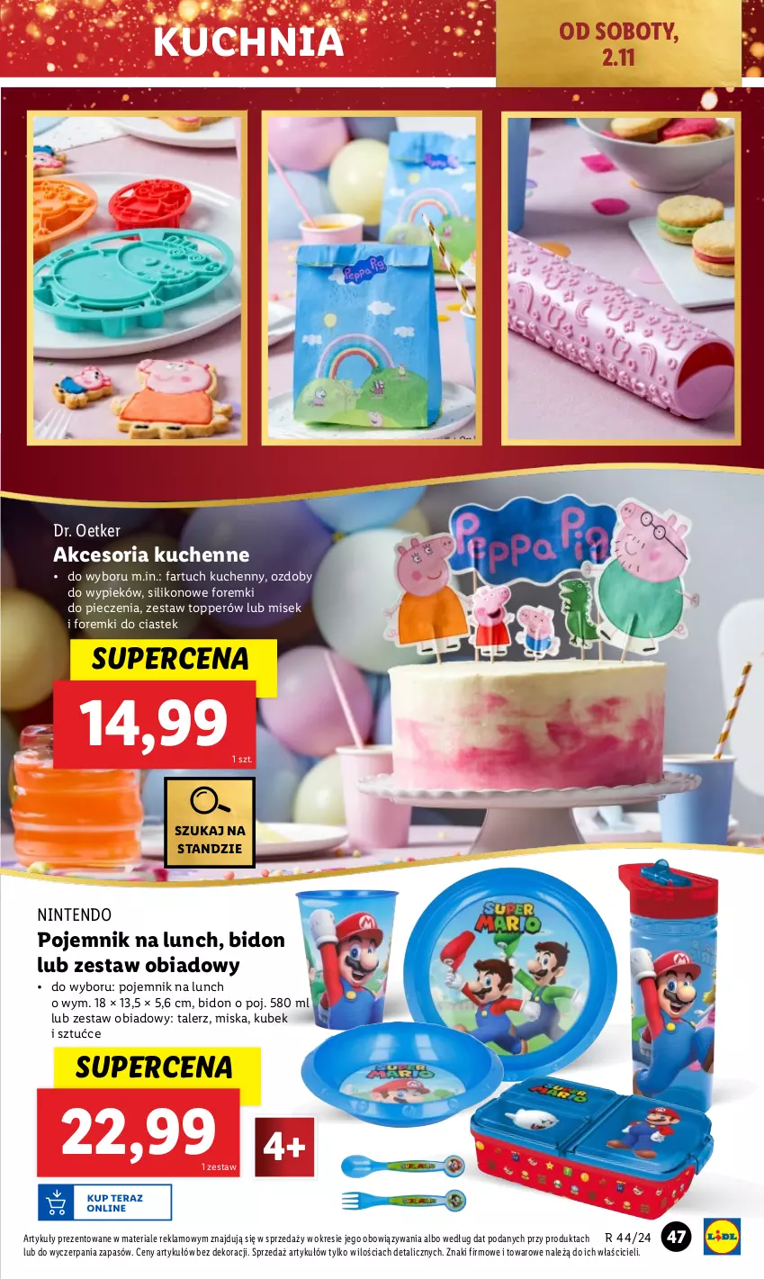 Gazetka promocyjna Lidl - GAZETKA - ważna 28.10 do 02.11.2024 - strona 49 - produkty: Dr. Oetker, Fa, Fartuch kuchenny, Foremki, Kubek, Kuchnia, Miska, Piec, Pojemnik, Pojemnik na lunch, Stek, Talerz, Tera, Top