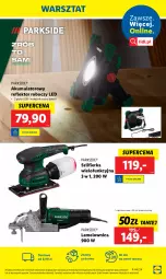 Gazetka promocyjna Lidl - GAZETKA - Gazetka - ważna od 02.11 do 02.11.2024 - strona 43 - produkty: Parkside, Por, Reflektor roboczy LED, Szlifierka, Reflektor, Akumulator