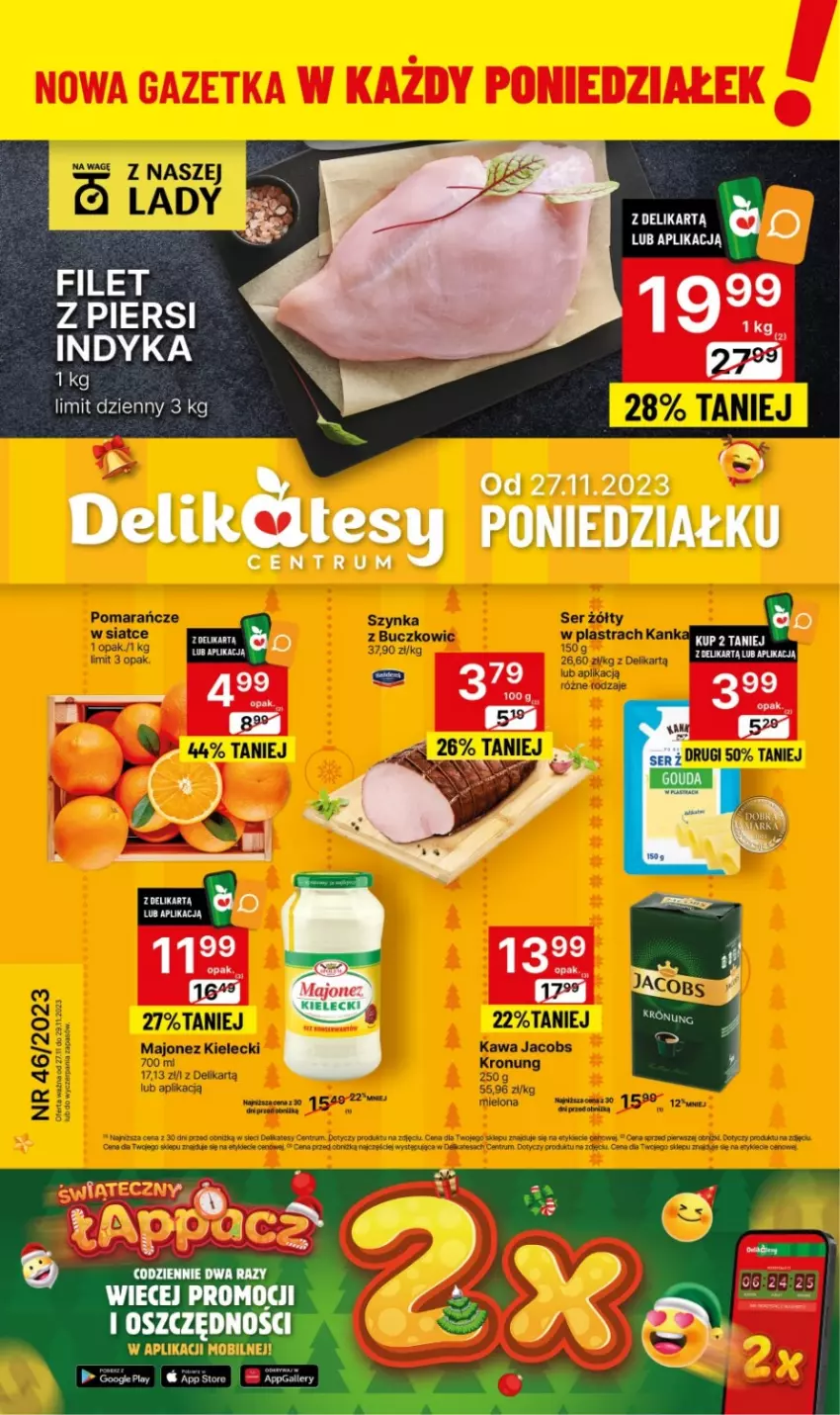 Gazetka promocyjna Delikatesy Centrum - Gazetka DC46 pon-sr - ważna 27.11 do 29.11.2023 - strona 1 - produkty: Fa, Jacobs, Rum