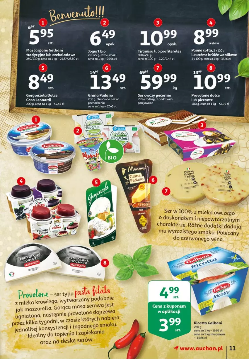 Gazetka promocyjna Auchan - 25 Urodziny #3 Hipermarkety - ważna 06.05 do 13.05.2021 - strona 11 - produkty: Galbani, Gorgonzola, Gra, Mascarpone, Mozzarella, Por, Ser, Top