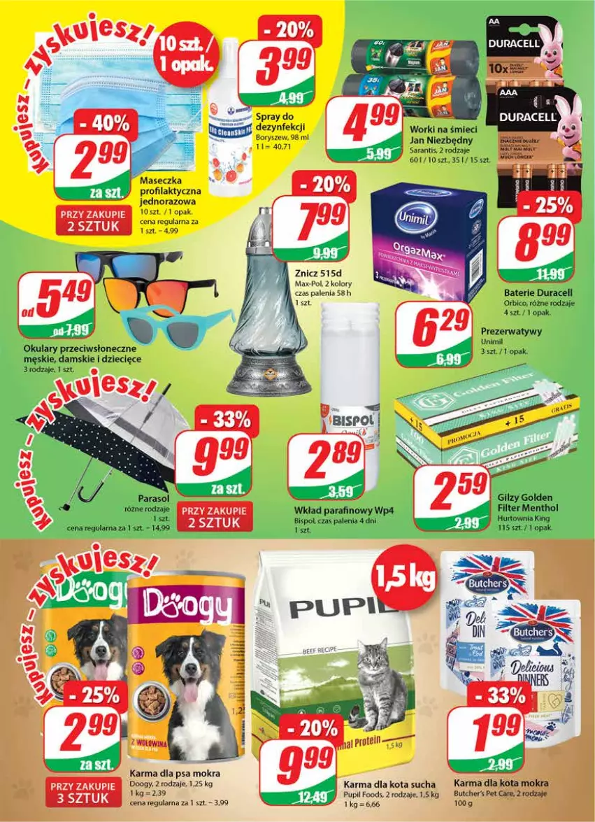 Gazetka promocyjna Dino - Gazetka - ważna 19.05 do 25.05.2021 - strona 22 - produkty: BIC, Duracell, Dzieci, Jan Niezbędny, Parasol, Prezerwatyw, Unimil, Worki na śmiec, Worki na śmieci, Znicz