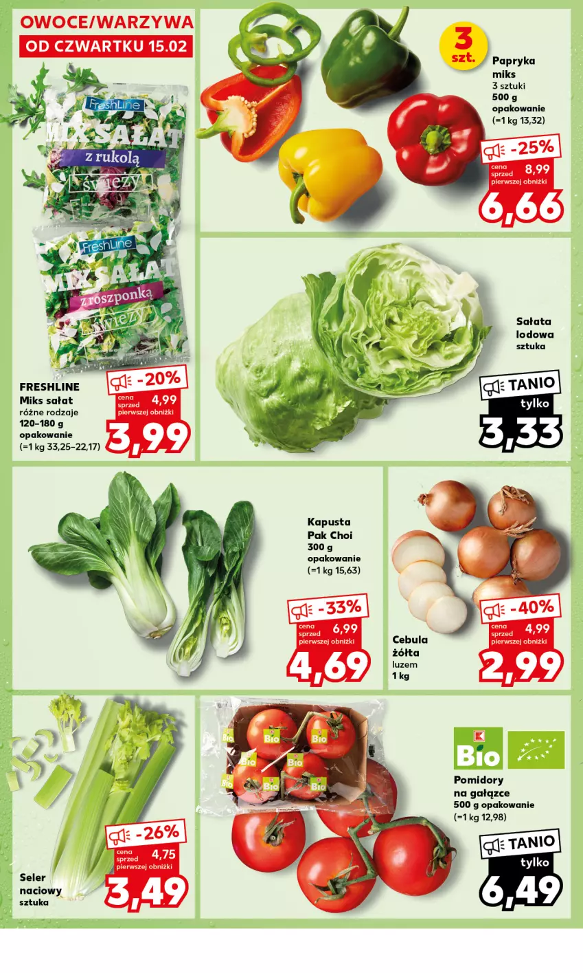 Gazetka promocyjna Kaufland - Mocny Start - ważna 19.02 do 21.02.2024 - strona 18 - produkty: Cebula, Owoce, Papryka, Pomidory, Sałat, Sałata lodowa, Warzywa