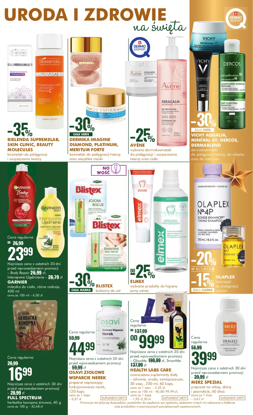 Gazetka promocyjna Super Pharm - Gazetka - ważna 12.12 do 26.12.2023 - strona 3 - produkty: Avène, Bielenda, Body, Clin, Dermika, Elmex, Garnier, Gin, Kosmetyki do pielęgnacji, Makijaż, Merz Spezial, Mleczko, Mleczko do ciała, Mop, Rum, Ser, Suplement diety, Uroda i zdrowie, Vichy, Zdrowie