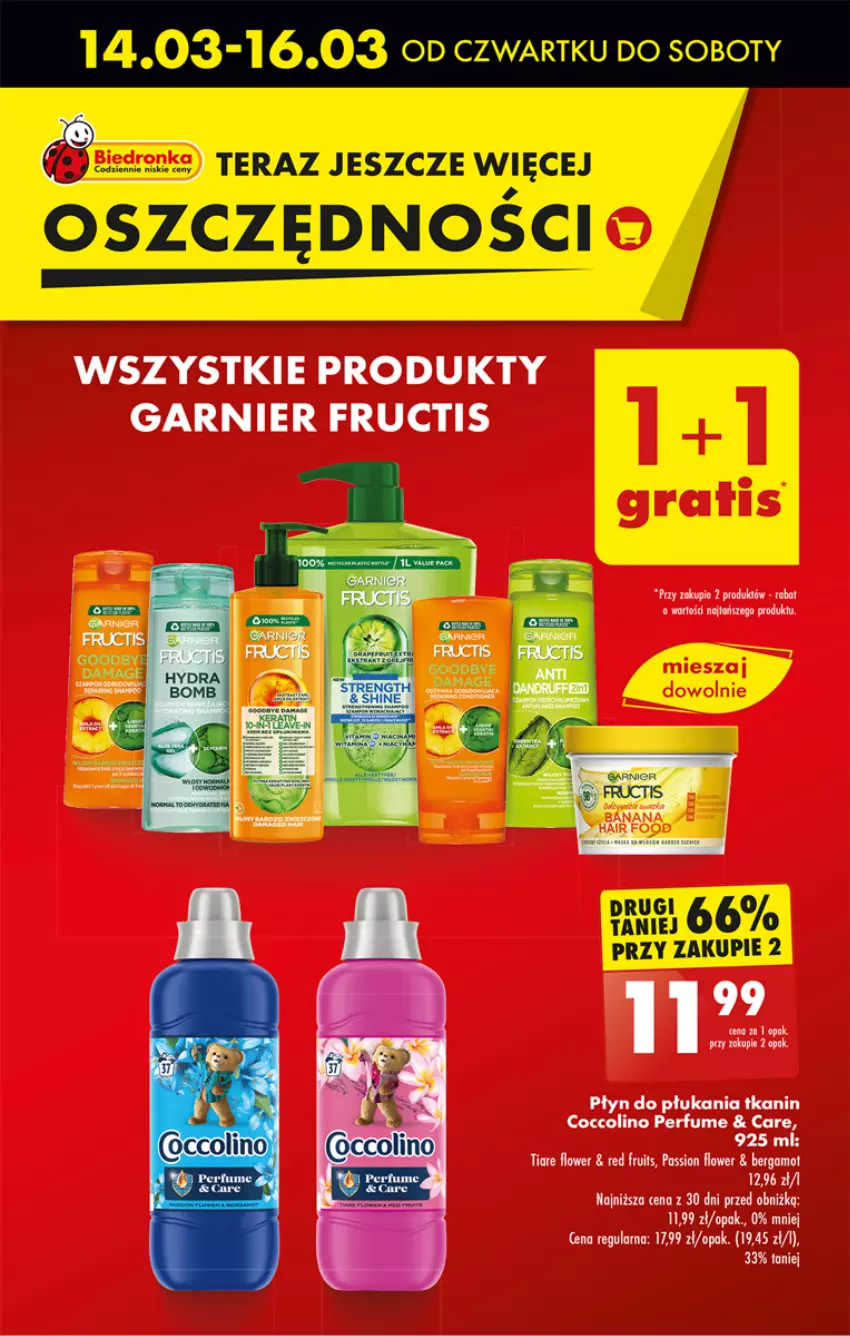 Gazetka promocyjna Biedronka - Od czwartku - ważna 14.03 do 20.03.2024 - strona 19 - produkty: Coccolino, Fructis, Garnier, Perfum, Płyn do płukania, Tera