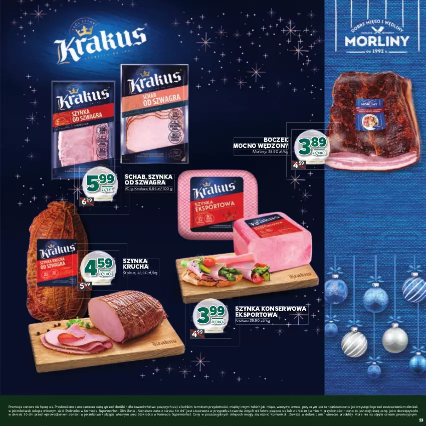 Gazetka promocyjna Stokrotka - Katalog Boże Narodzenie! - ważna 11.12 do 29.12.2025 - strona 53 - produkty: Boczek, Gra, Krakus, Mięso, Morliny, Owoce, Por, Ser, Sport, Szynka, Szynka konserwowa, Warzywa