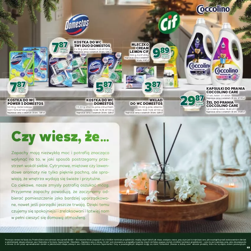 Gazetka promocyjna Stokrotka - Katalog Boże Narodzenie! - ważna 11.12 do 29.12.2025 - strona 69 - produkty: Cif, Coccolino, Domestos, Kapsułki do prania, Kostka do wc, Mięso, Mleczko, Owoce, Por, Warzywa