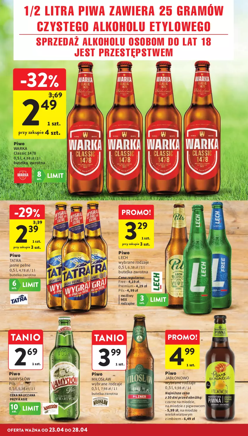 Gazetka promocyjna Intermarche - Gazetka Intermarche - ważna 23.04 do 28.04.2026 - strona 12 - produkty: Gra, Imbir, Namysłów, Piwa, Piwo, Tatra, Warka