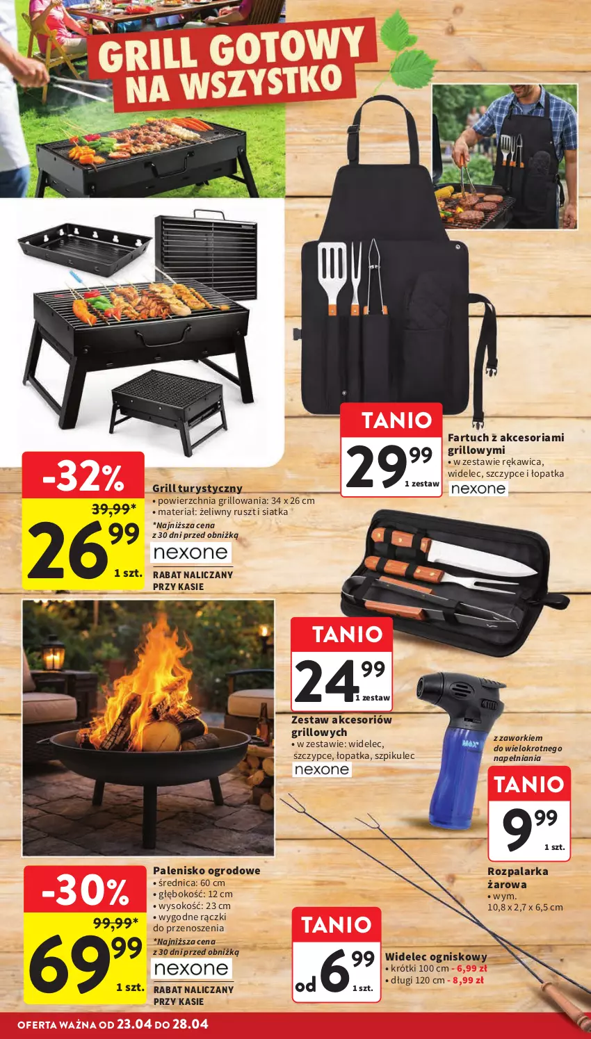 Gazetka promocyjna Intermarche - Gazetka Intermarche - ważna 23.04 do 28.04.2026 - strona 16 - produkty: Fa, Grill, Palenisko, Siatka, Sok, Szczypce, Widelec, Zaworki