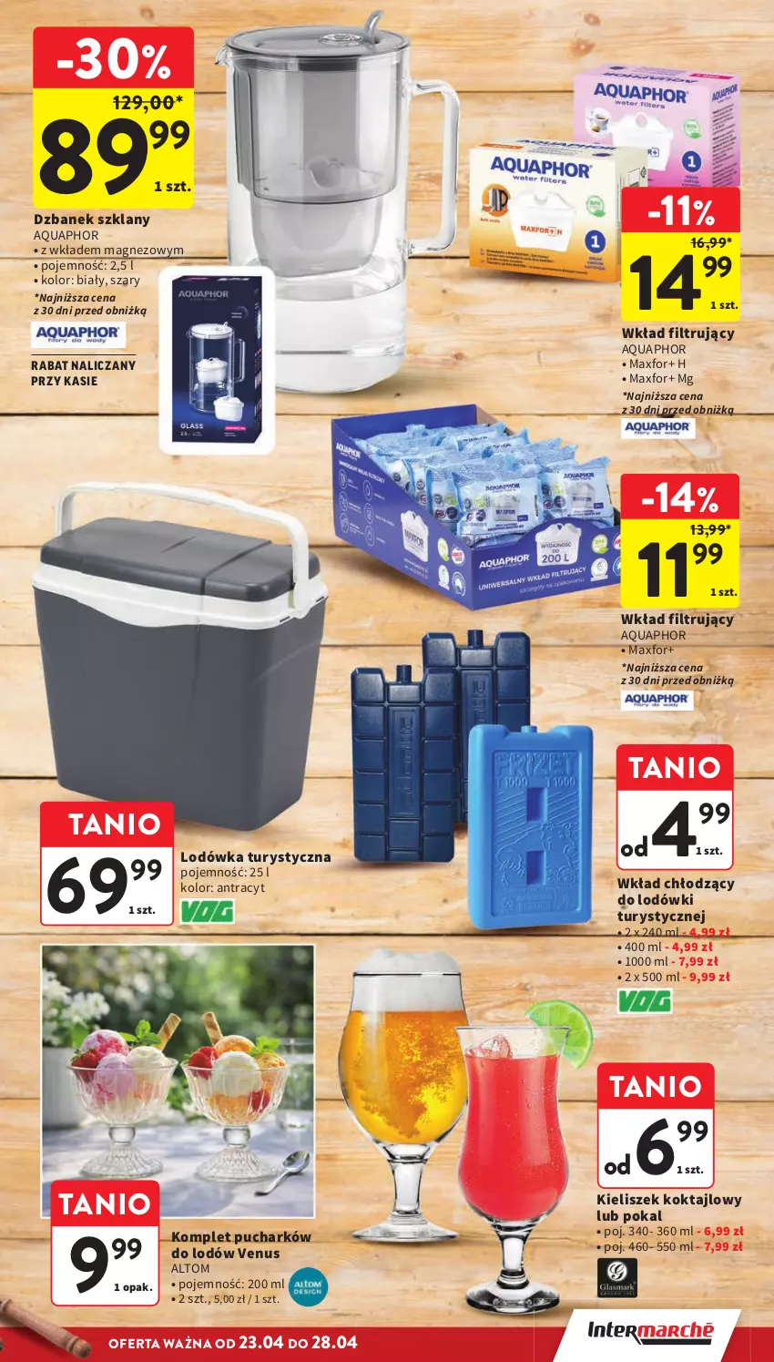 Gazetka promocyjna Intermarche - Gazetka Intermarche - ważna 23.04 do 28.04.2026 - strona 17 - produkty: Aquaphor, Dzbanek, Kieliszek, Lodówka, Magnez, Venus, Wkład filtrujący