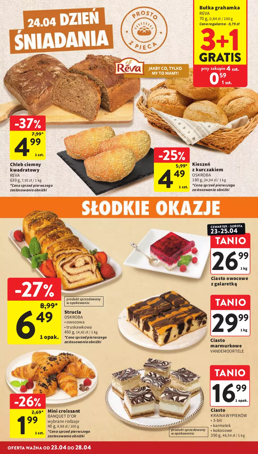 Gazetka promocyjna Intermarche - Gazetka Intermarche - ważna 23.04 do 28.04.2026 - strona 28 - produkty: Bułka, Bułka grahamka, Chleb, Croissant, Gala, Gra, Kokos, Kurczak, Strucla