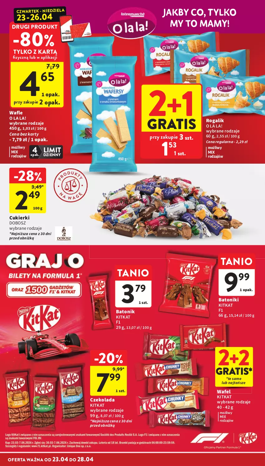 Gazetka promocyjna Intermarche - Gazetka Intermarche - ważna 23.04 do 28.04.2026 - strona 32 - produkty: Baton, Cukier, Cukierki, Czekolada, Gra, Rogal, Tonik, Wafle