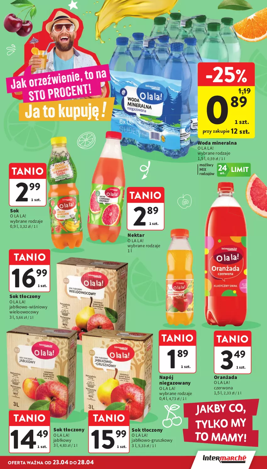 Gazetka promocyjna Intermarche - Gazetka Intermarche - ważna 23.04 do 28.04.2026 - strona 35 - produkty: Napój, Napój niegazowany, Nektar, Oranżada, Sok, Woda, Woda mineralna