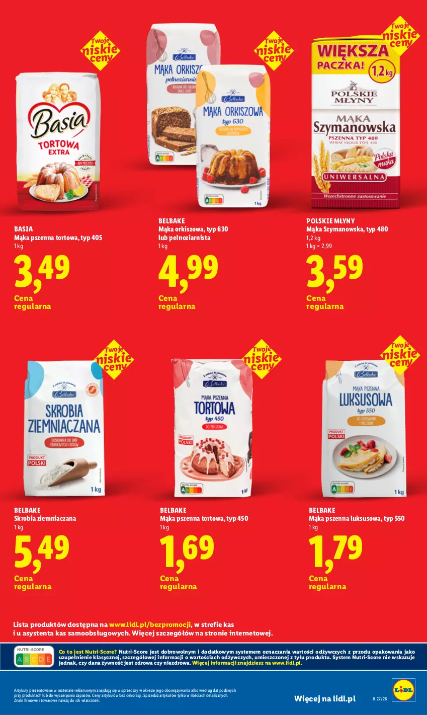 Gazetka promocyjna Lidl - Rewolucja cenowa! - ważna 21.08 do 30.09.2026 - strona 15 - produkty: Basia, Mąka, Mąka pszenna, Polskie Młyny, Skrobia ziemniaczana