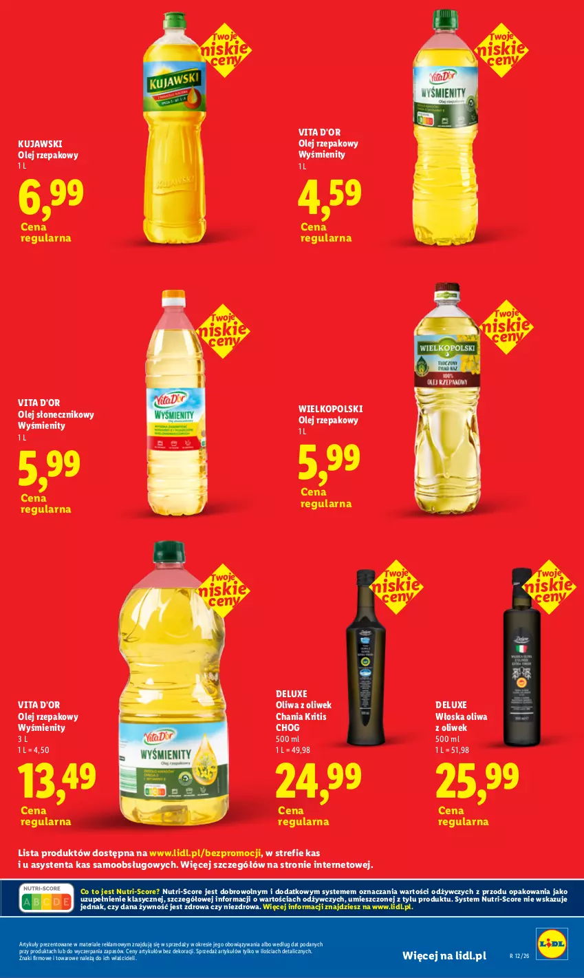 Gazetka promocyjna Lidl - Rewolucja cenowa! - ważna 21.08 do 30.09.2026 - strona 25 - produkty: Kujawski, Olej, Olej rzepakowy, Olej słonecznikowy, Oliwa z oliwek