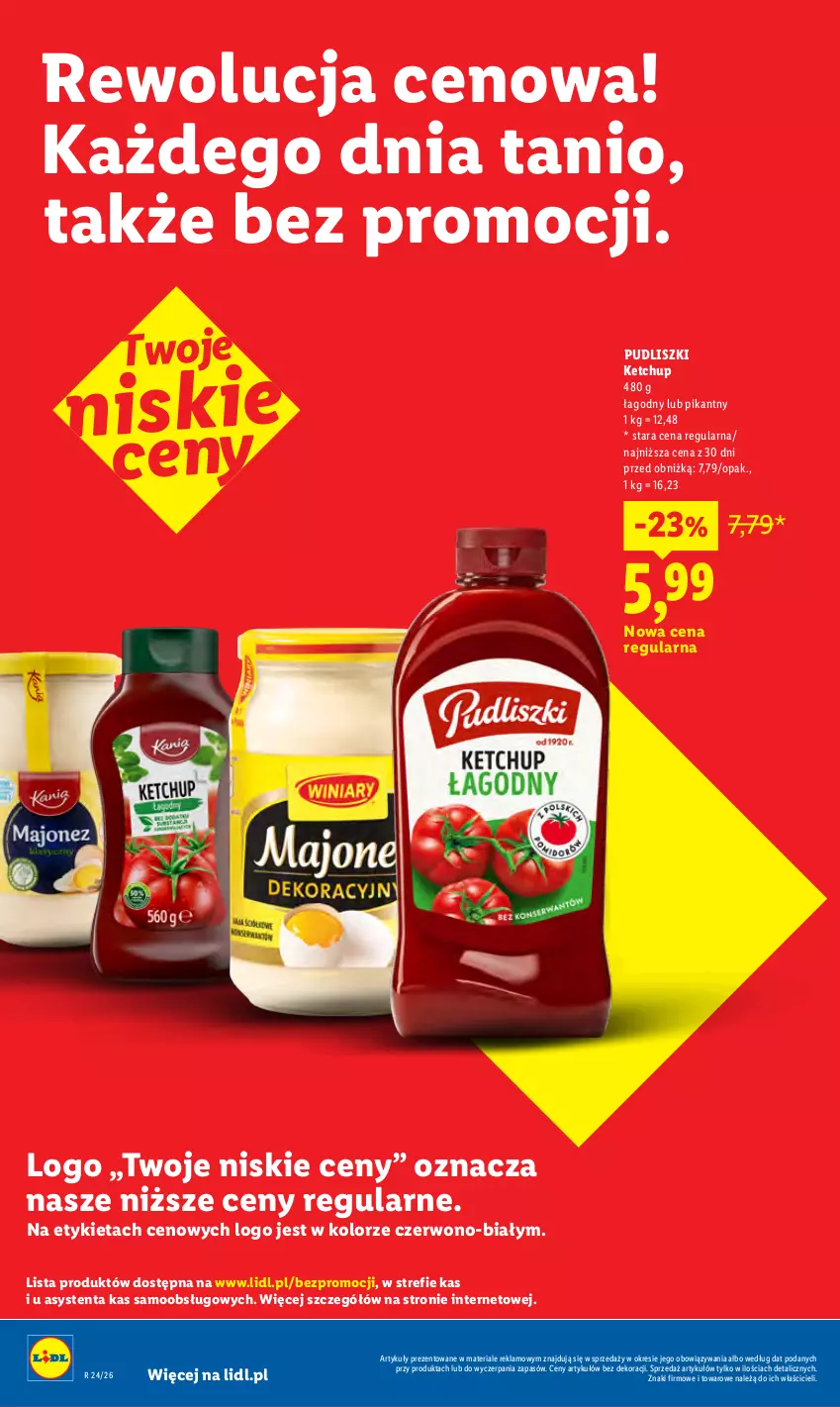 Gazetka promocyjna Lidl - Rewolucja cenowa! - ważna 21.08 do 30.09.2026 - strona 6 - produkty: Ketchup, Pudliszki