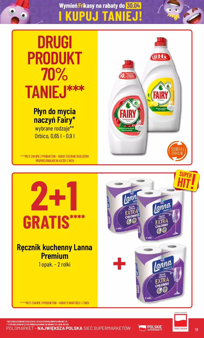 Gazetka promocyjna PoloMarket - Gazetka pomocyjna - ważna 17.04 do 23.04.2024 - strona 13 - produkty: BIC, Do mycia naczyń, Fa, Fairy, Gra, Płyn do mycia, Płyn do mycia naczyń, Por, Ręcznik, Ręcznik kuchenny, Rolki