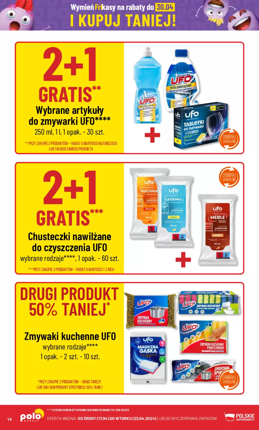 Gazetka promocyjna PoloMarket - Gazetka pomocyjna - ważna 17.04 do 23.04.2024 - strona 14 - produkty: Chusteczki, Gra, Zmywaki kuchenne, Zmywarki