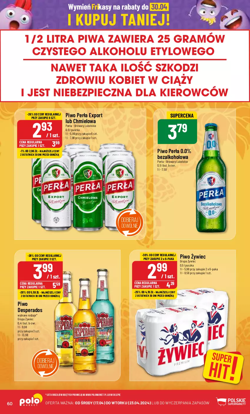 Gazetka promocyjna PoloMarket - Gazetka pomocyjna - ważna 17.04 do 23.04.2024 - strona 60 - produkty: Desperados, Perła, Piwo, Por