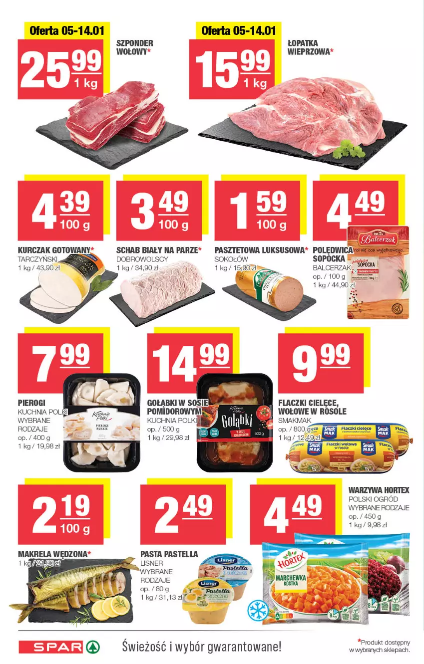 Gazetka promocyjna Spar - Spar - ważna 01.01 do 11.01.2024 - strona 4 - produkty: Hortex, Kuchnia, Kurczak, Kurczak gotowany, Lisner, Ogród, Pastella, Pasztet, Pierogi, Polędwica, Sok, Sokołów, Sos, Tarczyński, Warzywa