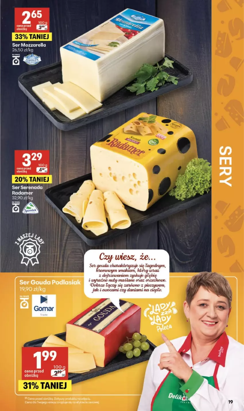 Gazetka promocyjna Delikatesy Centrum - Franczyza DC18 Czwartek - ważna 30.04 do 06.05.2026 - strona 19 - produkty: Mozzarella, Piec, Radamer, Ser