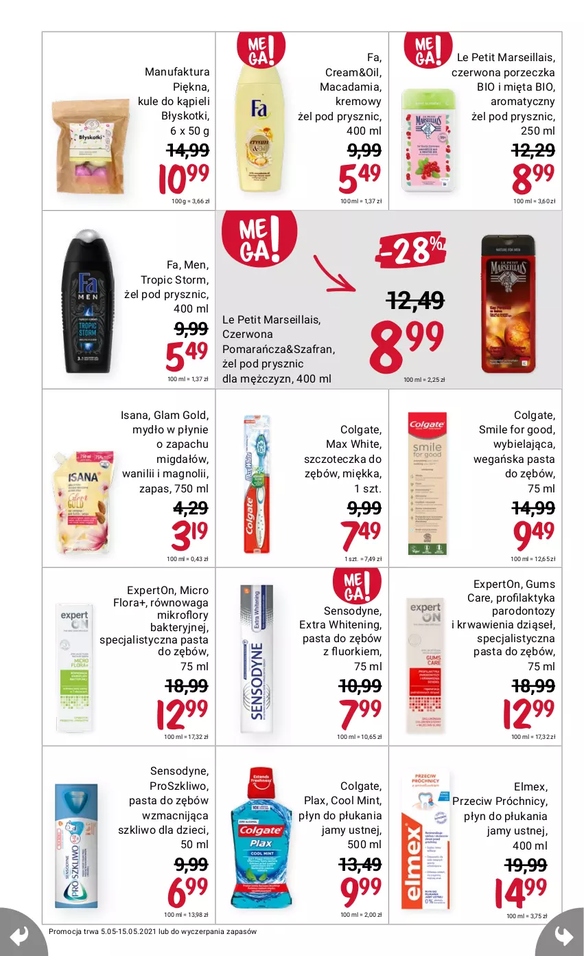 Gazetka promocyjna Rossmann - Maj - ważna 05.05 do 15.05.2021 - strona 10 - produkty: Colgate, Dzieci, Elmex, Fa, Flora, Isana, LG, Mars, Mięta, Mydło, Mydło w płynie, Pasta do zębów, Płyn do płukania, Płyn do płukania jamy ustnej, Por, Sensodyne, Szafran, Szczoteczka, Szczoteczka do zębów, Waga