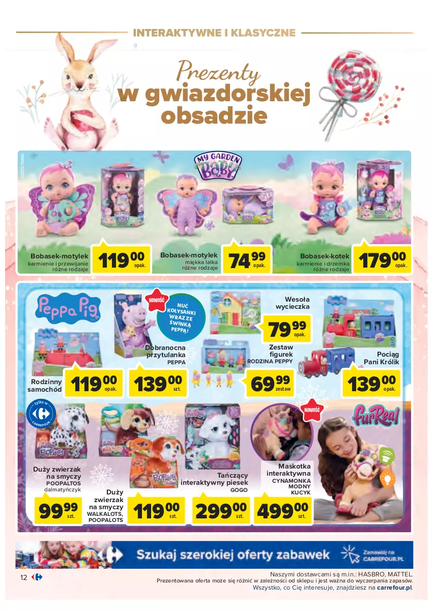 Gazetka promocyjna Carrefour - Gazetka Zabawki - ważna 02.11 do 26.11.2022 - strona 12 - produkty: Hasbro, Karmi, Kotek, Królik, Lalka, Mattel, Pociąg, Samochód, Smycz, Tera