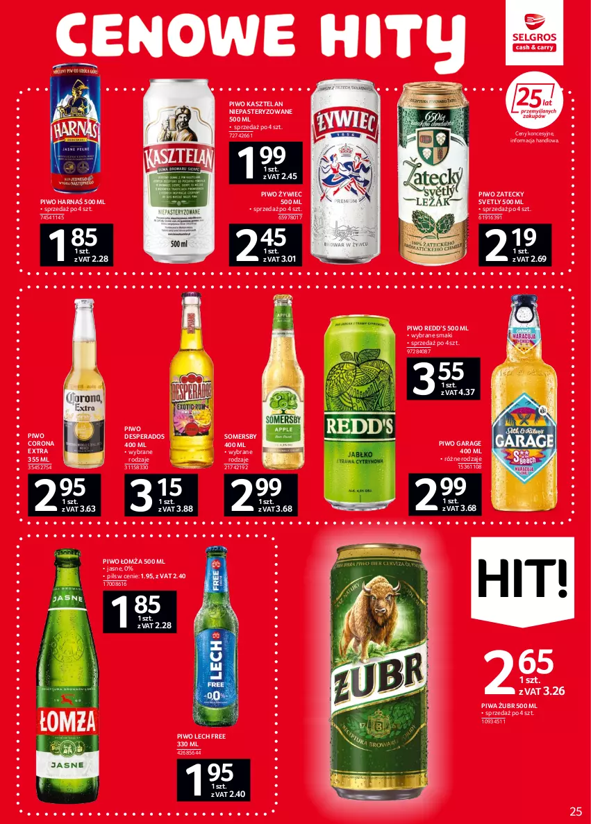 Gazetka promocyjna Selgros - Oferta spożywcza - ważna 02.06 do 14.06.2022 - strona 25 - produkty: Corona Extra, Desperados, Harnaś, Kasztelan, Piwa, Piwo, Somersby