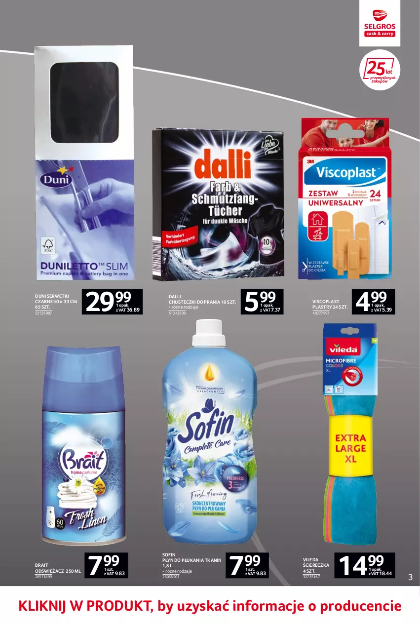 Gazetka promocyjna Selgros - Oferta spożywcza - ważna 02.06 do 14.06.2022 - strona 33 - produkty: Chusteczki, Chusteczki do prania, Płyn do płukania, Ser, Serwetki, Vileda, Viscoplast