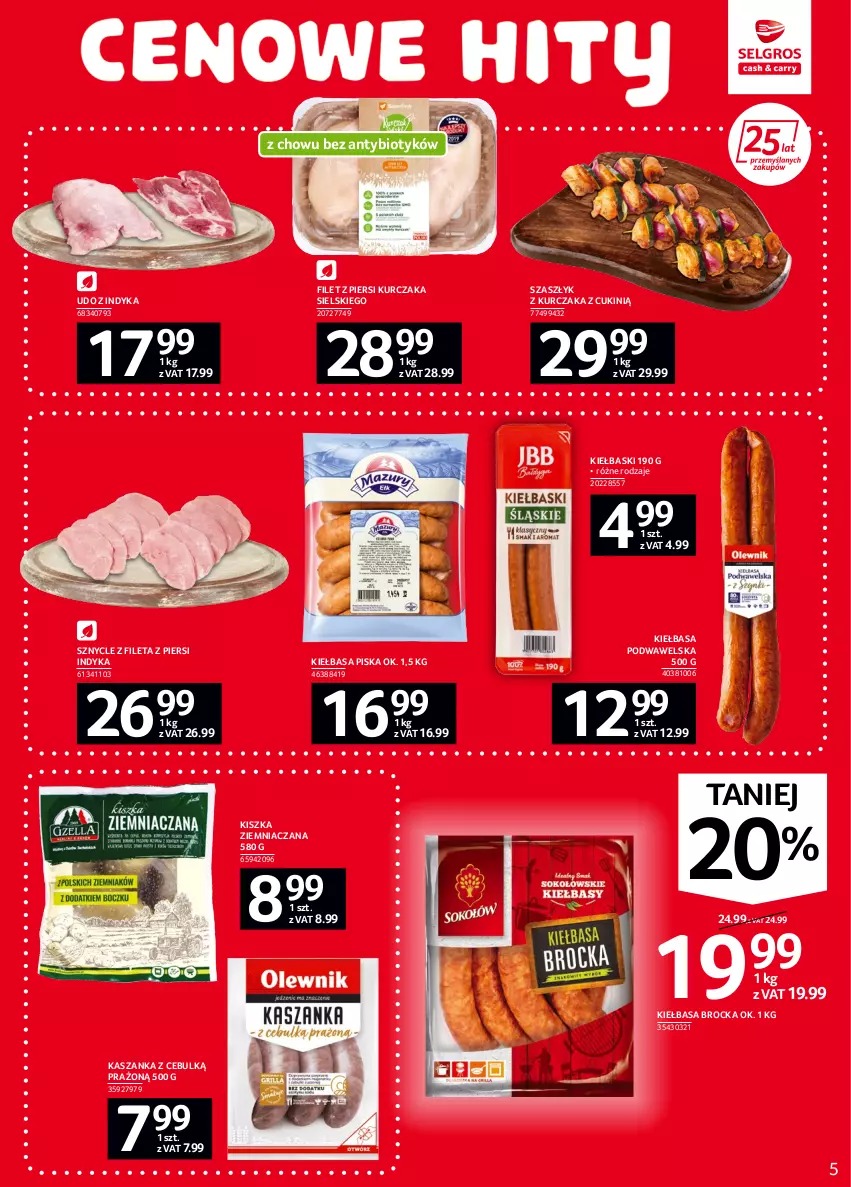 Gazetka promocyjna Selgros - Oferta spożywcza - ważna 02.06 do 14.06.2022 - strona 5 - produkty: Filet z piersi kurczaka, Kasza, Kaszanka, Kiełbasa, Kiełbasa podwawelska, Kurczak, Wawel