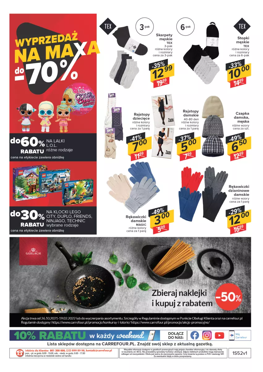 Gazetka promocyjna Carrefour - Gazetka Market Okazje grudnia - ważna 01.12 do 31.12.2021 - strona 11 - produkty: Czapka, Dzieci, Karp, Klej, Klocki, LEGO, O nas, Rajstopy, Top