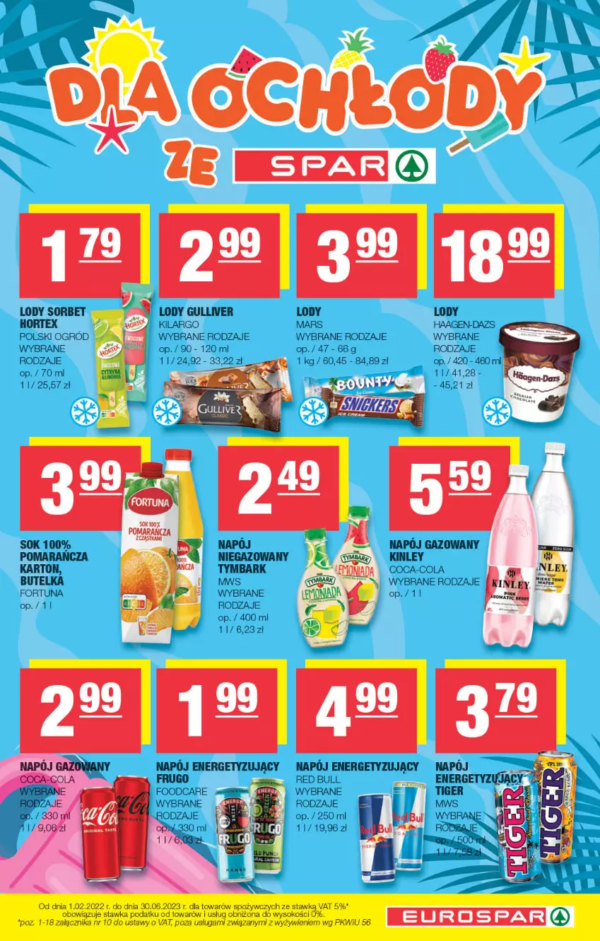 Gazetka promocyjna Spar - EuroSpar - ważna 14.05 do 24.05.2023 - strona 11 - produkty: Fortuna, Hortex, Lody, Mars, Napój, Napój gazowany, Ogród, Red Bull, Sok, Tymbark