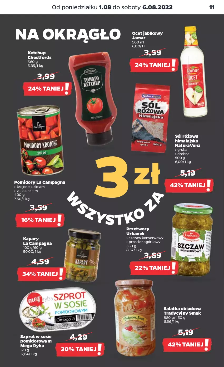 Gazetka promocyjna Netto - Artykuły spożywcze - ważna 01.08 do 06.08.2022 - strona 11 - produkty: Kapary, Ketchup, Ocet, Pomidory, Ryba, Sałat, Sałatka, Ser, Sól, Sos, Szprot, Szprot w sosie