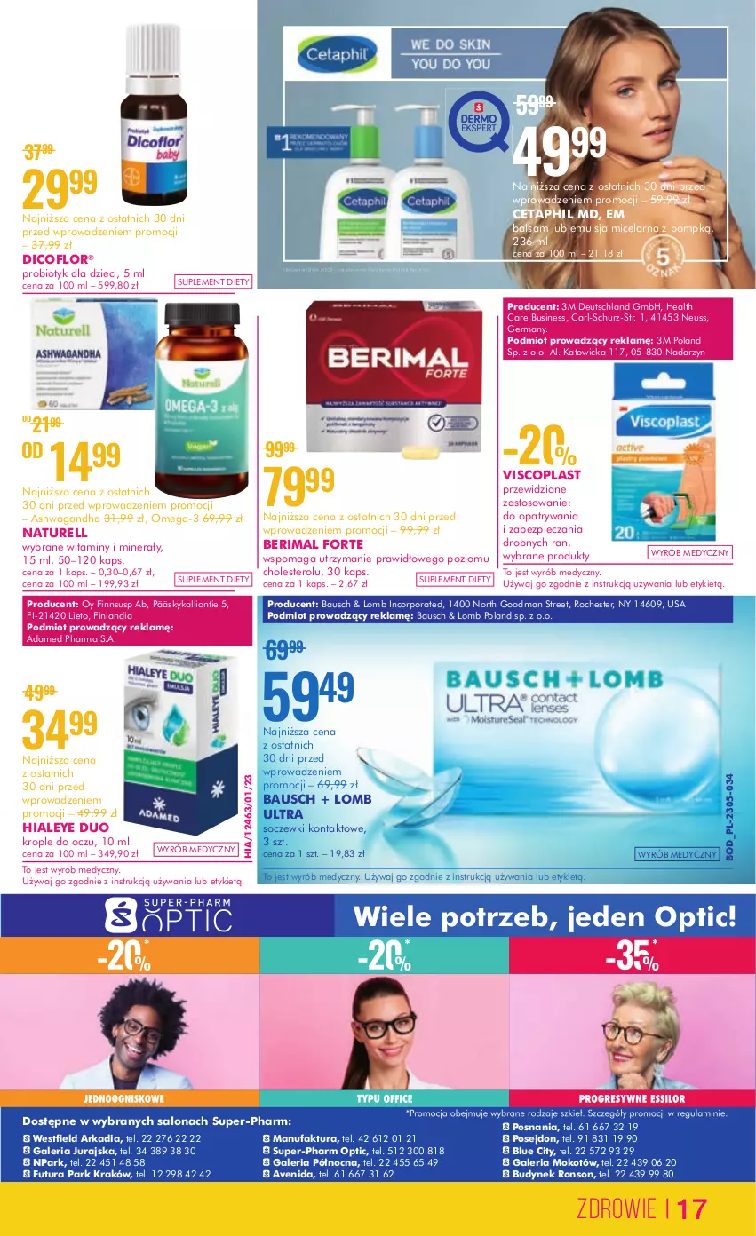 Gazetka promocyjna Super Pharm - Gazetka - ważna 15.06 do 28.06.2023 - strona 17 - produkty: Cetaphil, Dicoflor, Dzieci, Emulsja, Fa, Finlandia, Krople do oczu, Lion, Naturell, Omega-3, Piec, Por, Probiotyk, Soczewki kontaktowe, Suplement diety, Viscoplast, Waga, Zdrowie