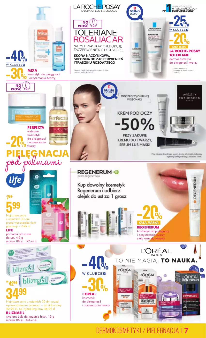 Gazetka promocyjna Super Pharm - Gazetka - ważna 15.06 do 28.06.2023 - strona 7 - produkty: Kosmetyki do pielęgnacji, L’Oréal, La Roche-Posay, Mixa, Palma, Perfecta, Rum, Ser