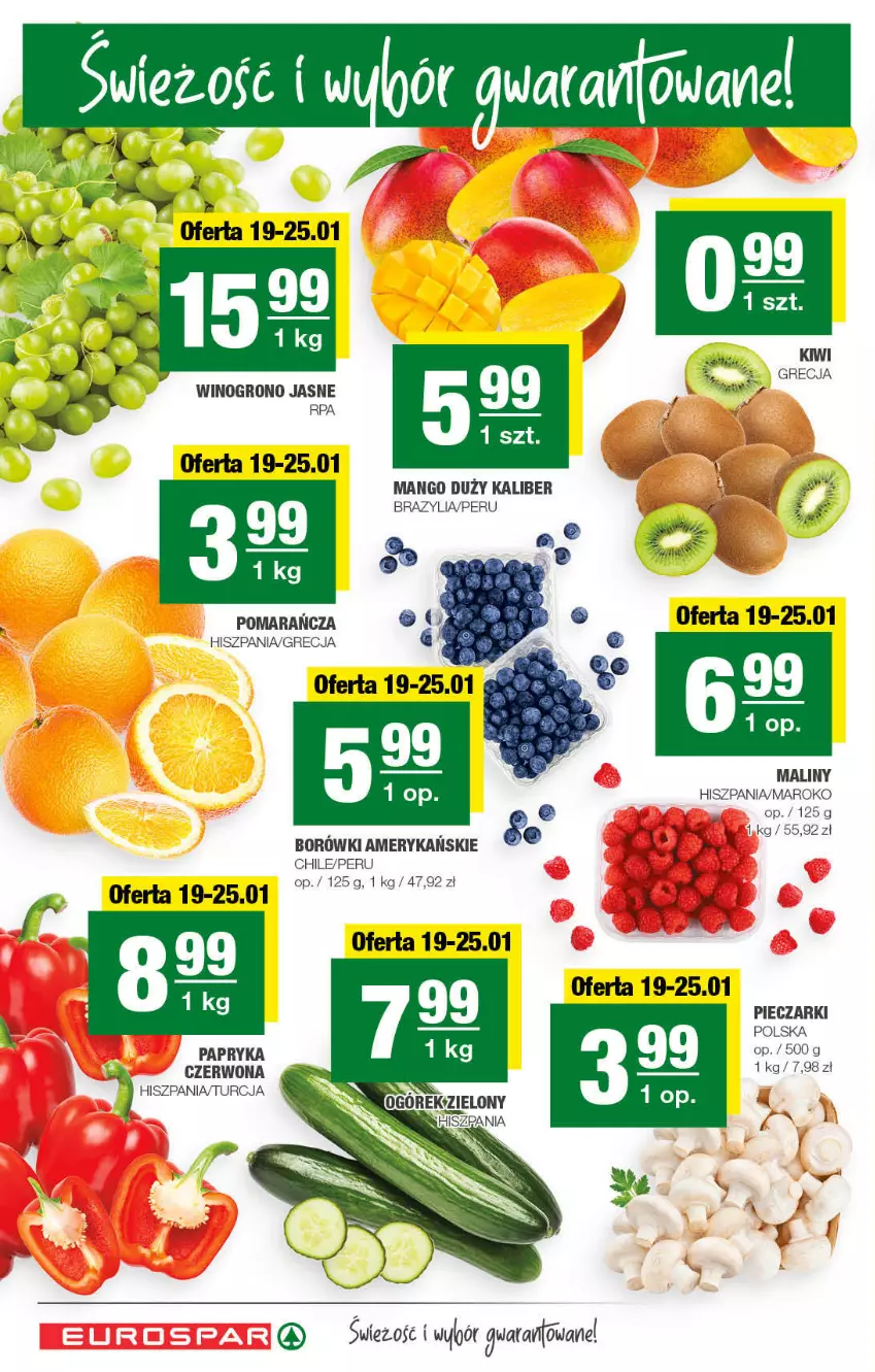 Gazetka promocyjna Spar - EuroSpar - ważna 16.01 do 26.01.2022 - strona 2 - produkty: Kiwi, Maliny, Mango, Papryka, Piec, Wino